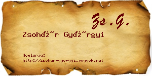 Zsohár Györgyi névjegykártya